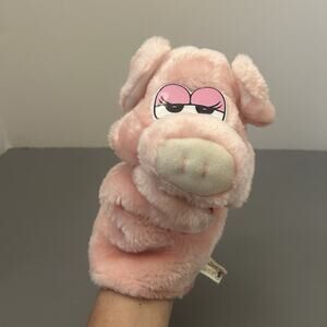 Axis Pink Pig Hand Puppet Plush Stuffed Animal 9 Inch Tall